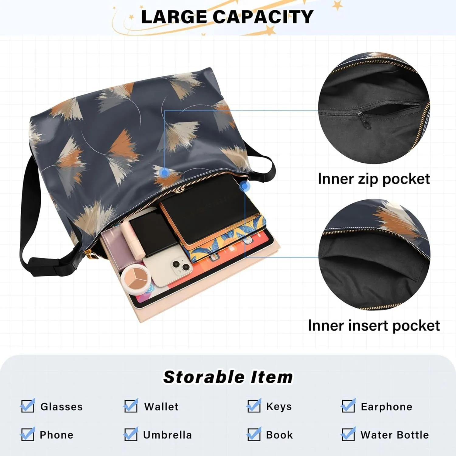 Cute Woodland Animals Christmas Leather Hobo Purses for Women Leather Purse Colorful Animal Print Women Hobo Purse