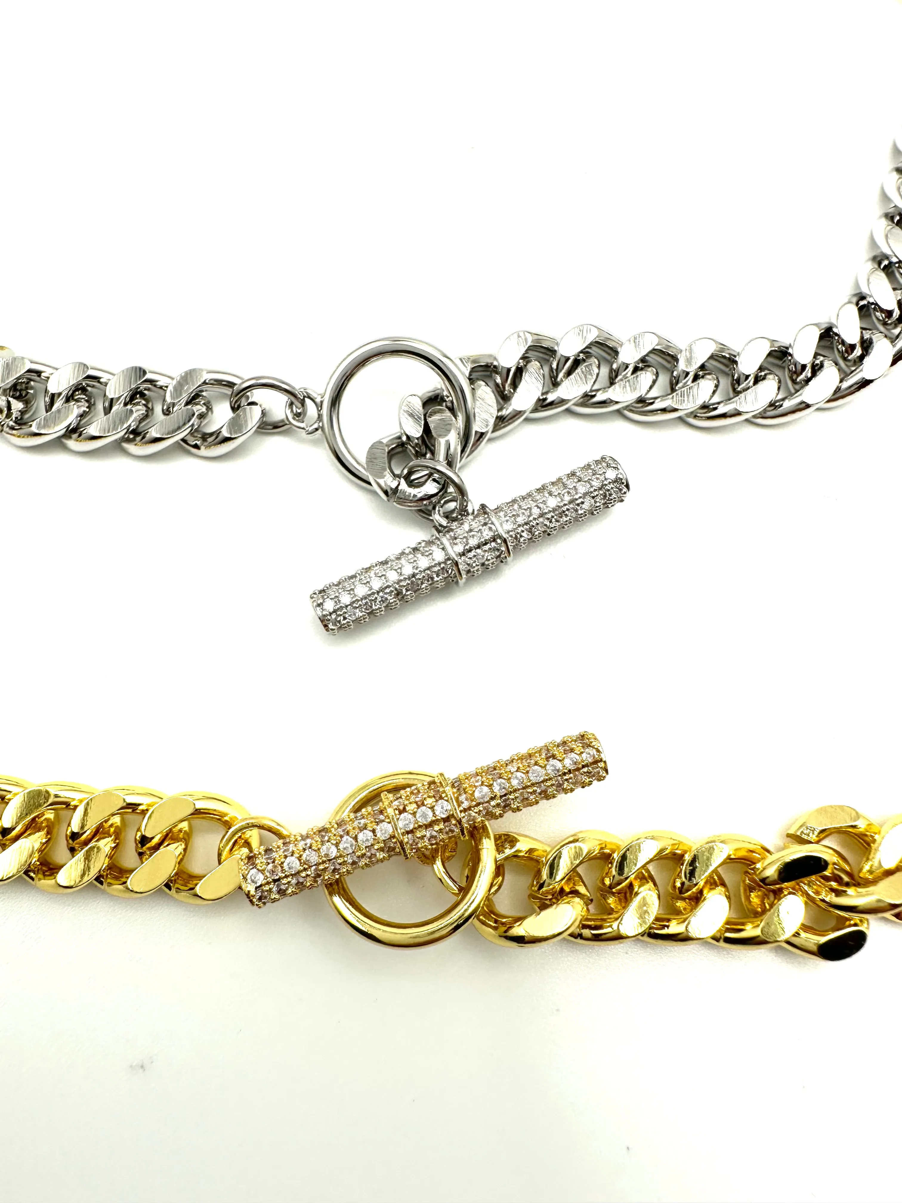 CZ Toggle Cuban Link Chain