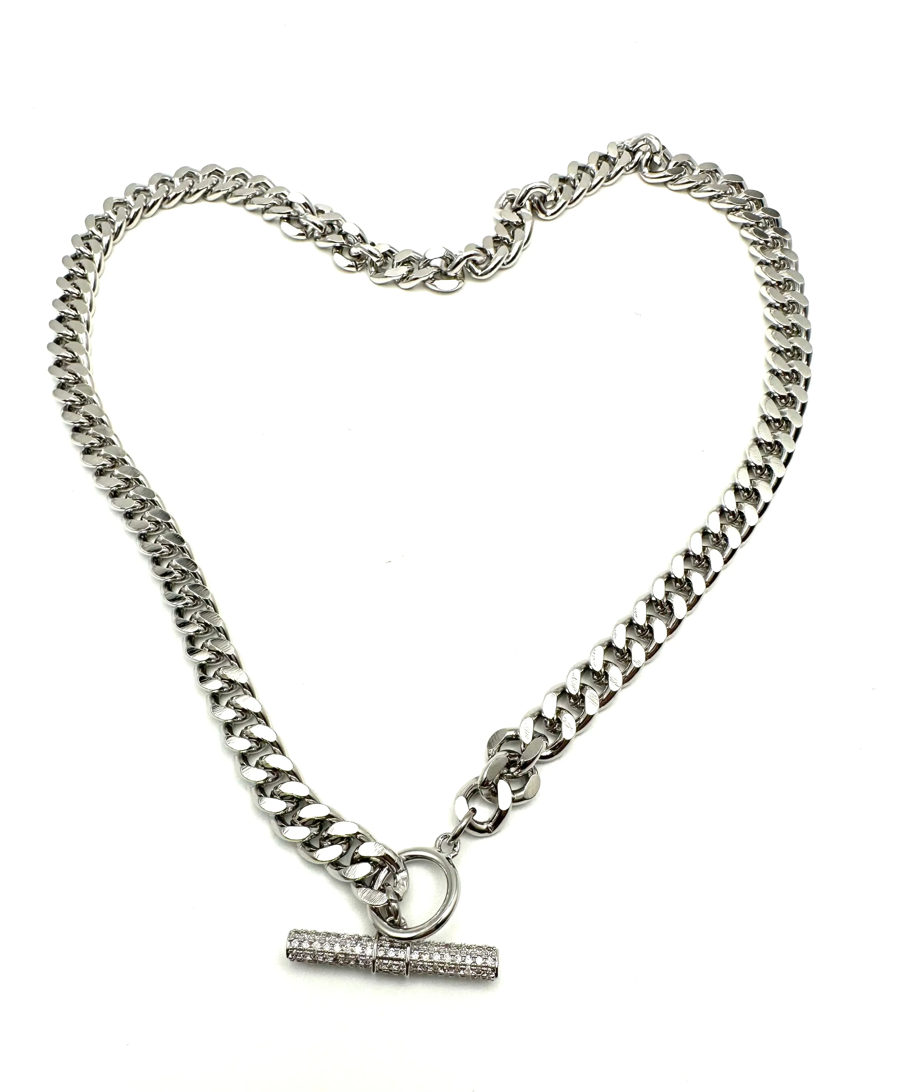 CZ Toggle Cuban Link Chain