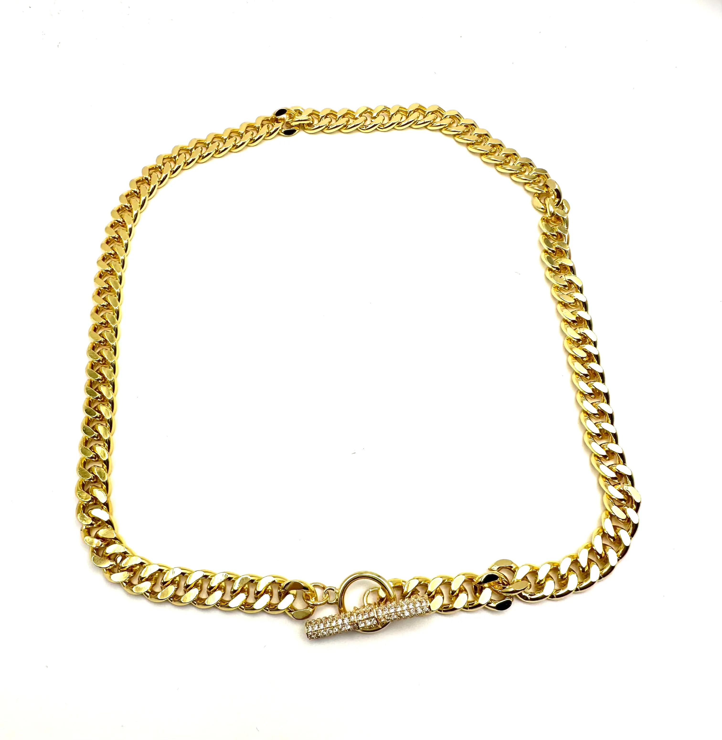 CZ Toggle Cuban Link Chain