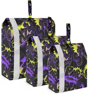 Dark Graffiti Packing Cubes Set of 3, Lightweight Travel Luggage Organizers Foldable Bags for Easy Packing and Organization