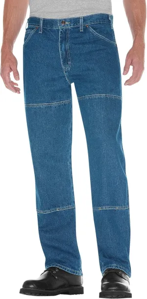 Dickies mens Relaxed Fit Workhorse jeans, Stone Washed Indigo Blue, 38W x 30L US