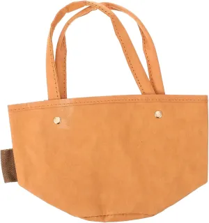 Didiseaon Elegant Washed Kraft Paper Tote Large Space Shopping Carrying Bag Compact Travel Storage Handbag