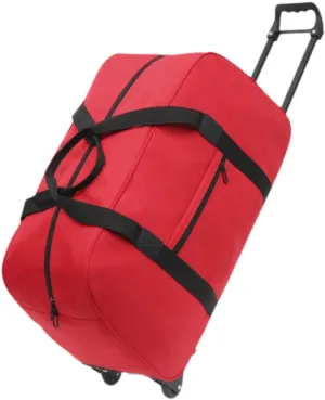 Duffel Bag with Wheels Suitcase Multifunctional Telescoping Handle Rolling Garment Bag Trolley Case for Picnic Sports Outdoor, red