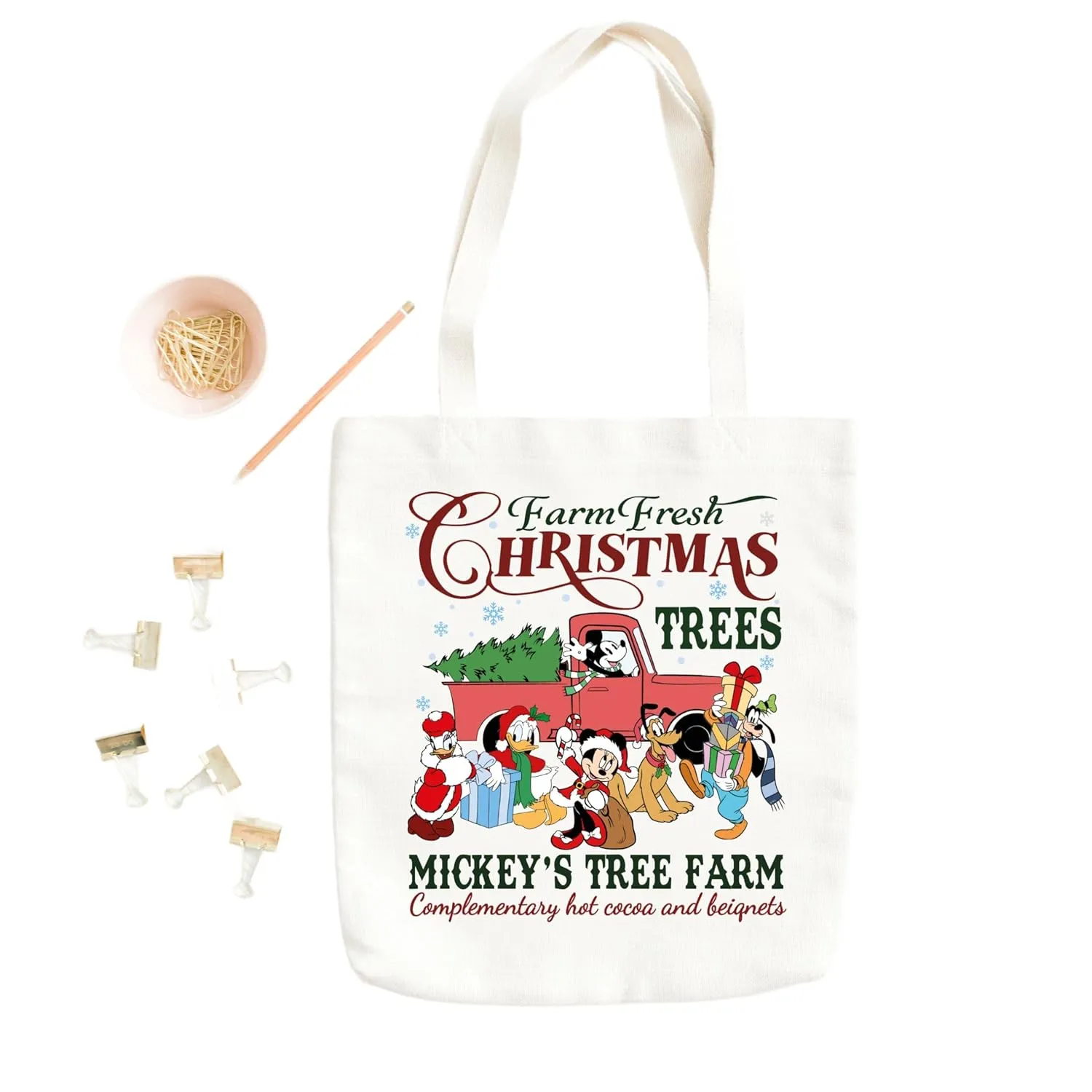 Farm Fresh Christmas Trees Tote Bag, Christmas Tote Bag, Shopping Bag, Christmas Gift Tote Bag, Funny Christmas Tote Bag, Reusable Shopping Bag, Cannvas Tote Bag