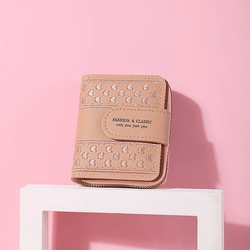 Fashion Lady Wristlet bag, Short Zipper Coin Purse, Cards ID Holder Wallet Clutch, Women Girl Wallets