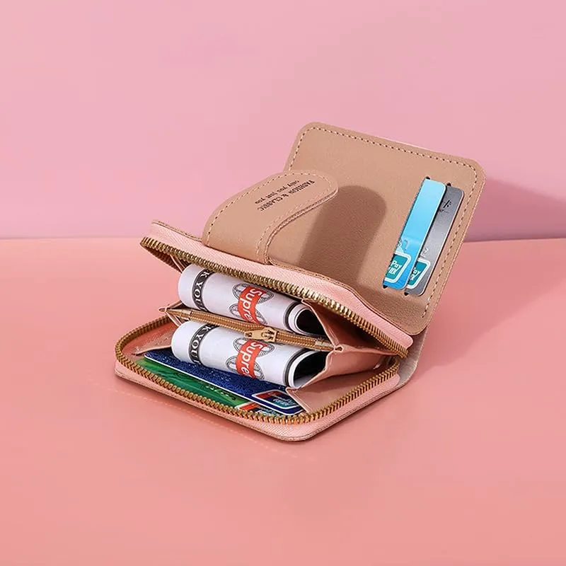 Fashion Lady Wristlet bag, Short Zipper Coin Purse, Cards ID Holder Wallet Clutch, Women Girl Wallets