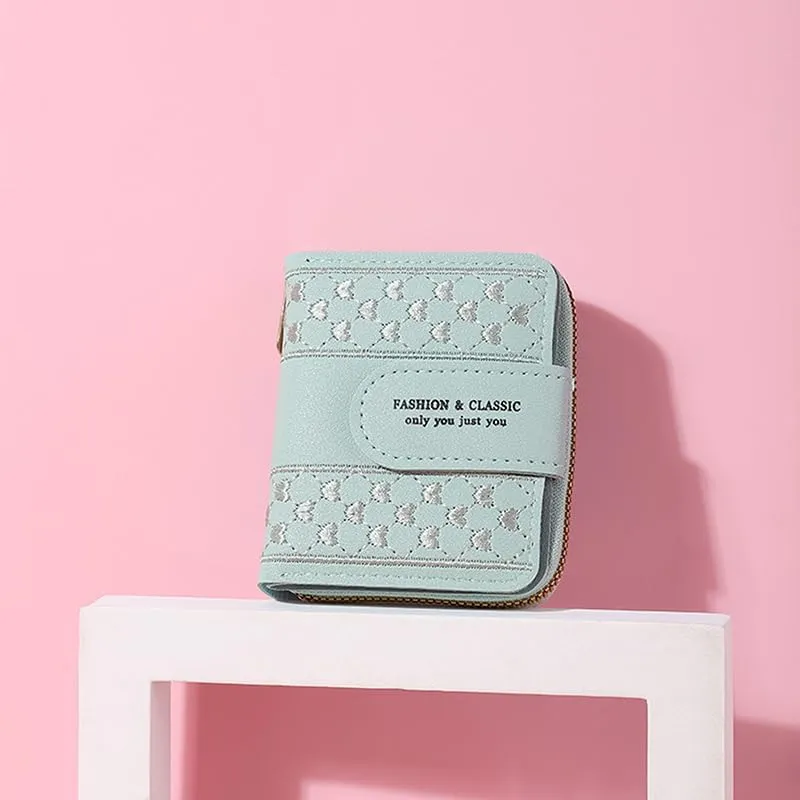 Fashion Lady Wristlet bag, Short Zipper Coin Purse, Cards ID Holder Wallet Clutch, Women Girl Wallets