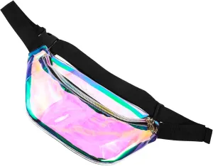 Fashion Pu Leather Waist Pack Portable Chest Bag Zipper Girls Coin Purse for Birthday Present