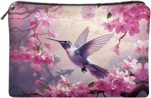 Flashideas Hummingbird Makeup Bag Travel Makeup Bag Organizer PU Leather Portable Versatile Zipper Pouch For Women Durable Lightweight Birthday Gifts for Sisters Friend