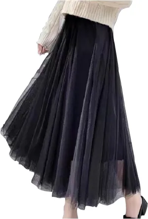 for Ladies Color Block Maxi Long Loose Fit Mesh Skort Women 2025 Fashion Y2K