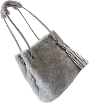 FRCOLOR Elegant Plush Tote Bag for Women Creative Crossbody Shoulder Bag Stylish and Durable Furry Design for Beach Party Shopping Travel Versatile Fashion Accessory