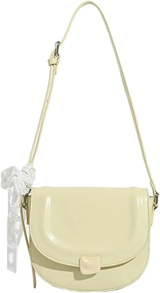 Fresh Solid Color Saddle Bag Summer Casual Cross Body Bag Adjustable Strap Commuter Travel Bags for Women 2025