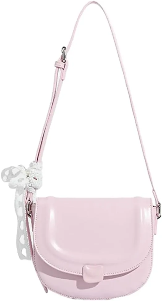 Fresh Solid Color Saddle Bag Summer Casual Cross Body Bag Adjustable Strap Commuter Travel Bags for Women 2025