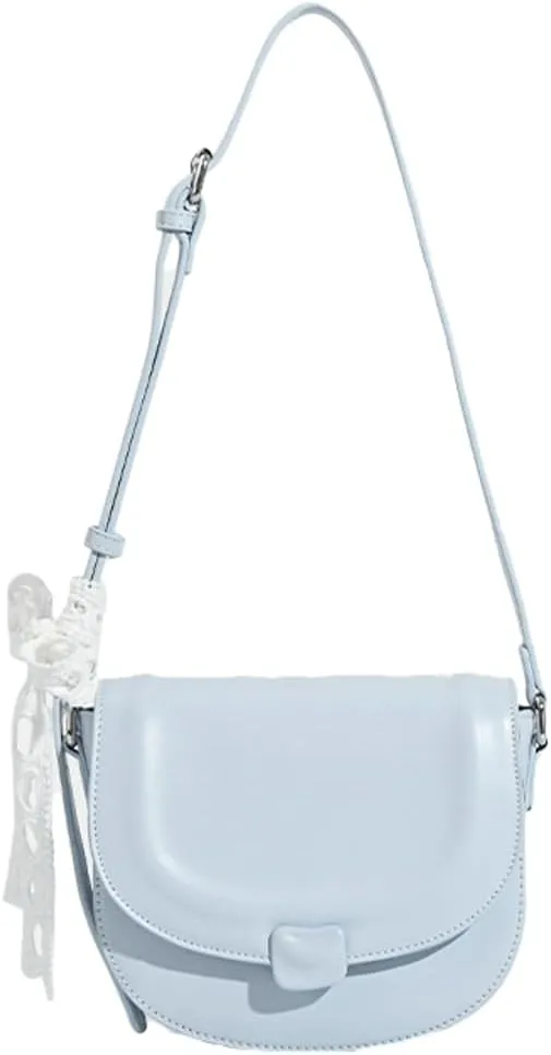 Fresh Solid Color Saddle Bag Summer Casual Cross Body Bag Adjustable Strap Commuter Travel Bags for Women 2025