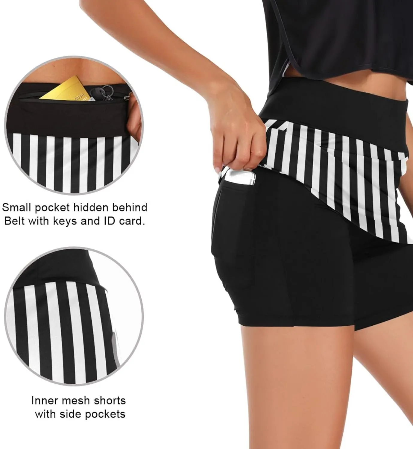 GAIGEO Independence Day Stars Active Skorts for Women, Lightweight Skorts with Pockets, Running Skirts for Sports, S-XXL