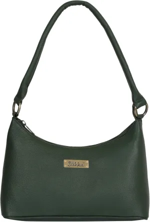 Genuine Leather Hobo Bag  Stylish Tote Shoulder Handbag, Soft Leather Satchel, Versatile Crossbody Purse for Women (H 7.25" x W 10.5" x D 4.25").- Olive