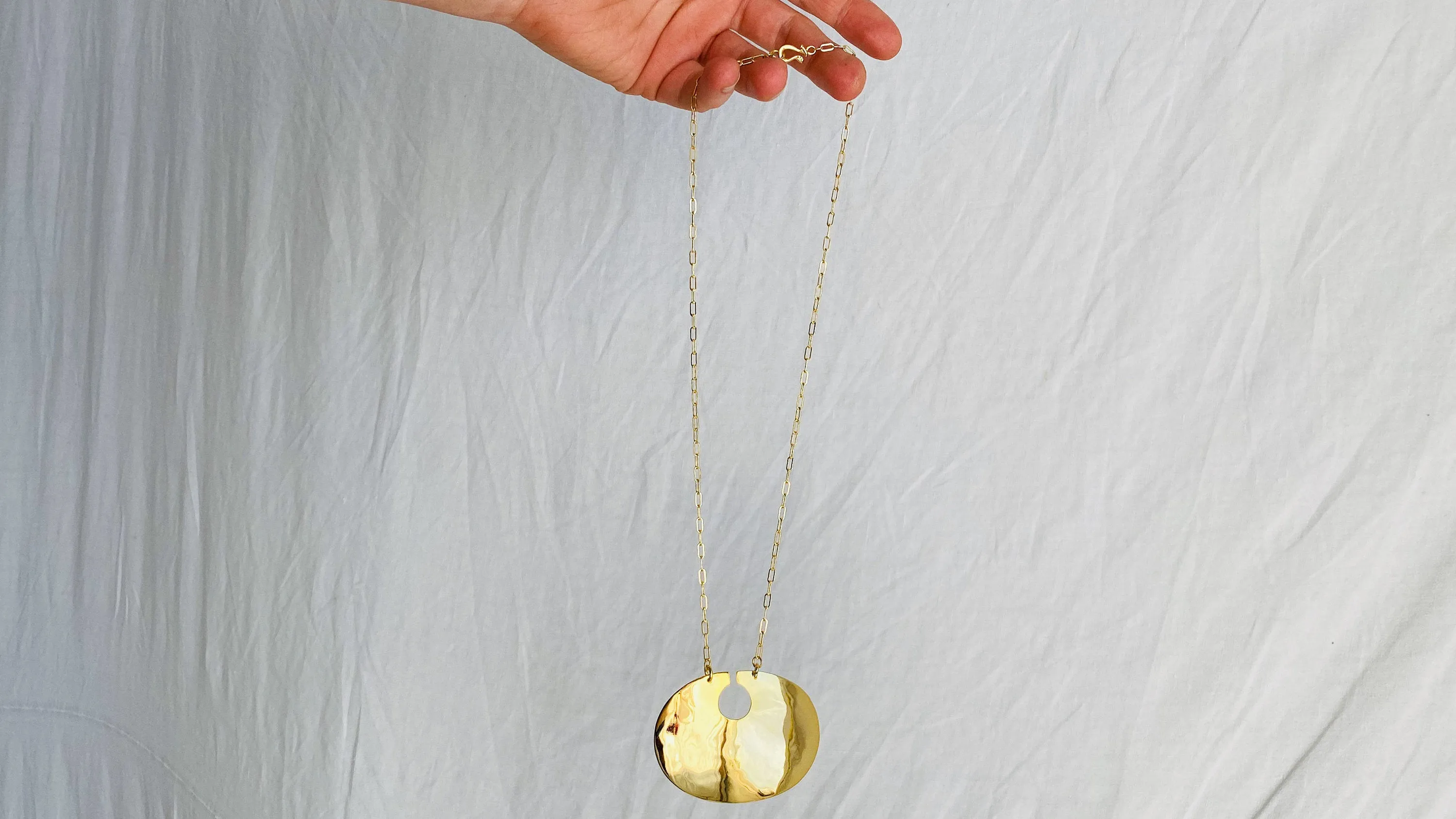 Gold Plated Tribal Pendant. Gold Plated Silver. Columbia Nose Ornament