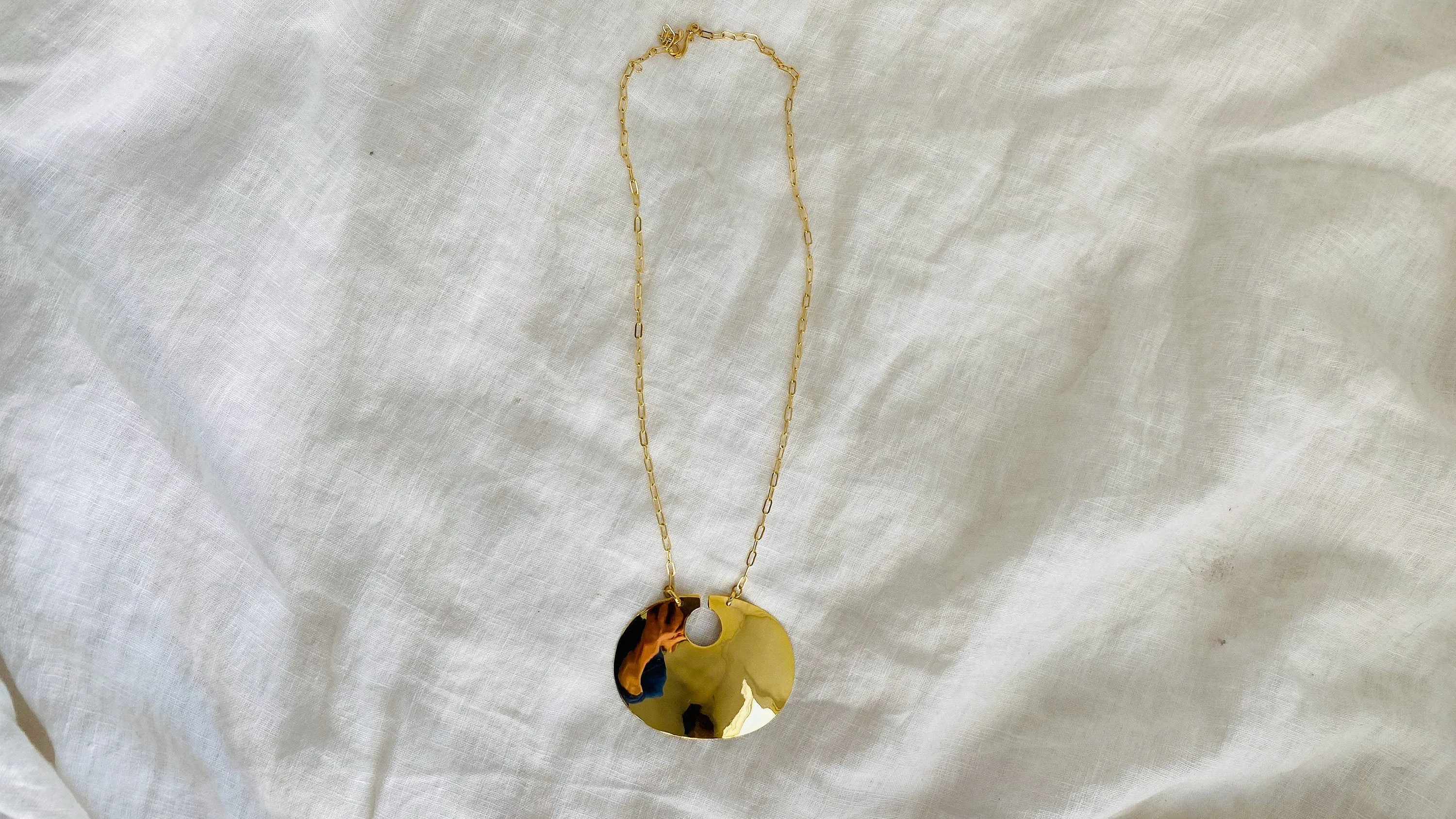 Gold Plated Tribal Pendant. Gold Plated Silver. Columbia Nose Ornament
