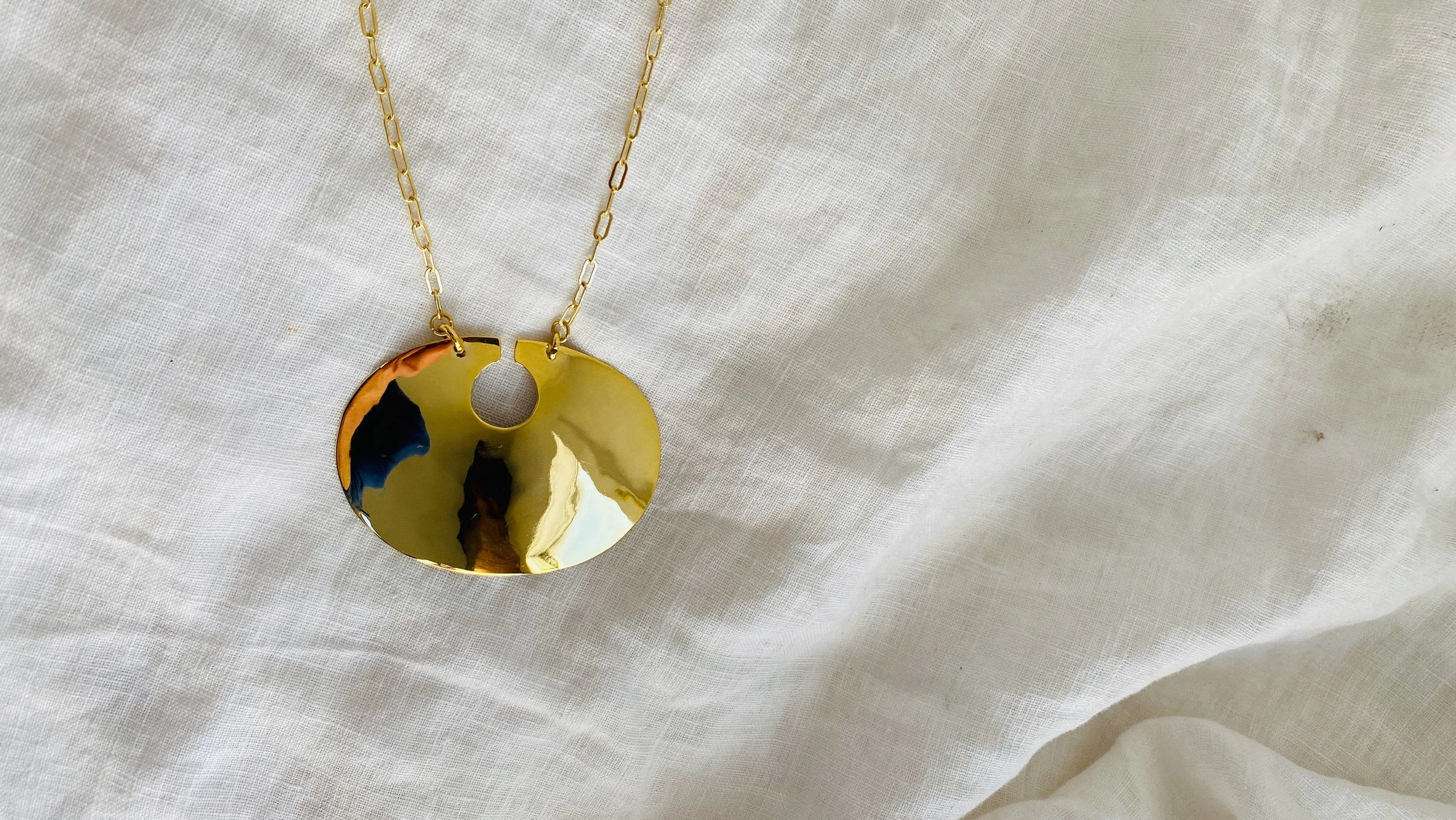 Gold Plated Tribal Pendant. Gold Plated Silver. Columbia Nose Ornament