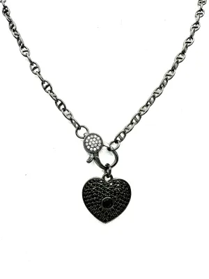 Hematite Mariner Chain w/ Heart