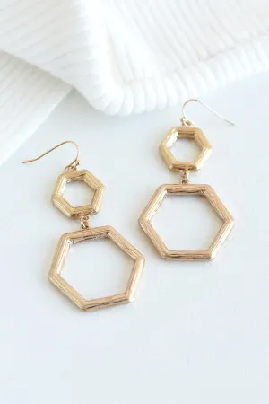 HEXAGON DANGLE EARRINGS