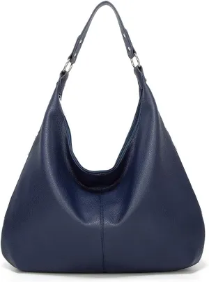 Hobo Tote Bag for Women Soft Faux Leather Shoulder Bag Retro Satchel Zipper Closure Handbag Large Capacity Purse