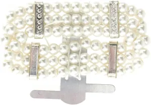 Homeford Corsage Wristlet with Pearl Band, 3/4-Inch (White)