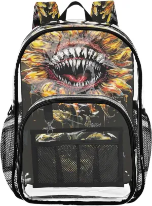 Horror Style Sunflower Girls Bag, Clear Plastic Bag, School Bags for Girls, Clear Bags