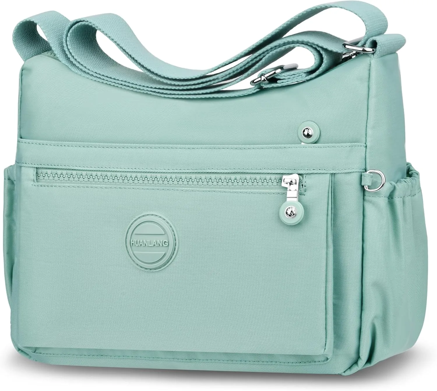 HUANLANG Nylon Crossbody Bags for Women Large Lightweight Travel Purse Women's Pocketbooks Multi Pocket Shoulder Bag