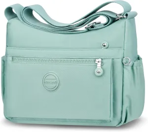 HUANLANG Nylon Crossbody Bags for Women Large Lightweight Travel Purse Women's Pocketbooks Multi Pocket Shoulder Bag