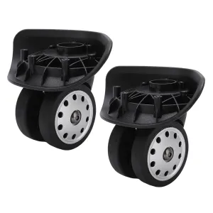 HURRISE Luggage Caster, 1 Pair Universal Porous Luggage Suitcase Wheels PP PET Swivel Wheels Replacement Outdoor Luggage Accessories with 15Pcs Screws for Travel Bags Large Size