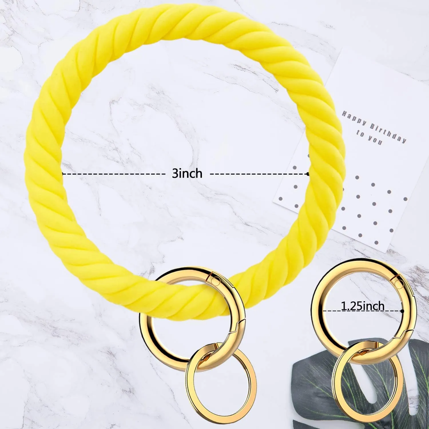 Idakekiy Key Chain, Silicon Wristlet Keychain Bangle Keyring Bracelet Holder for Women Girl