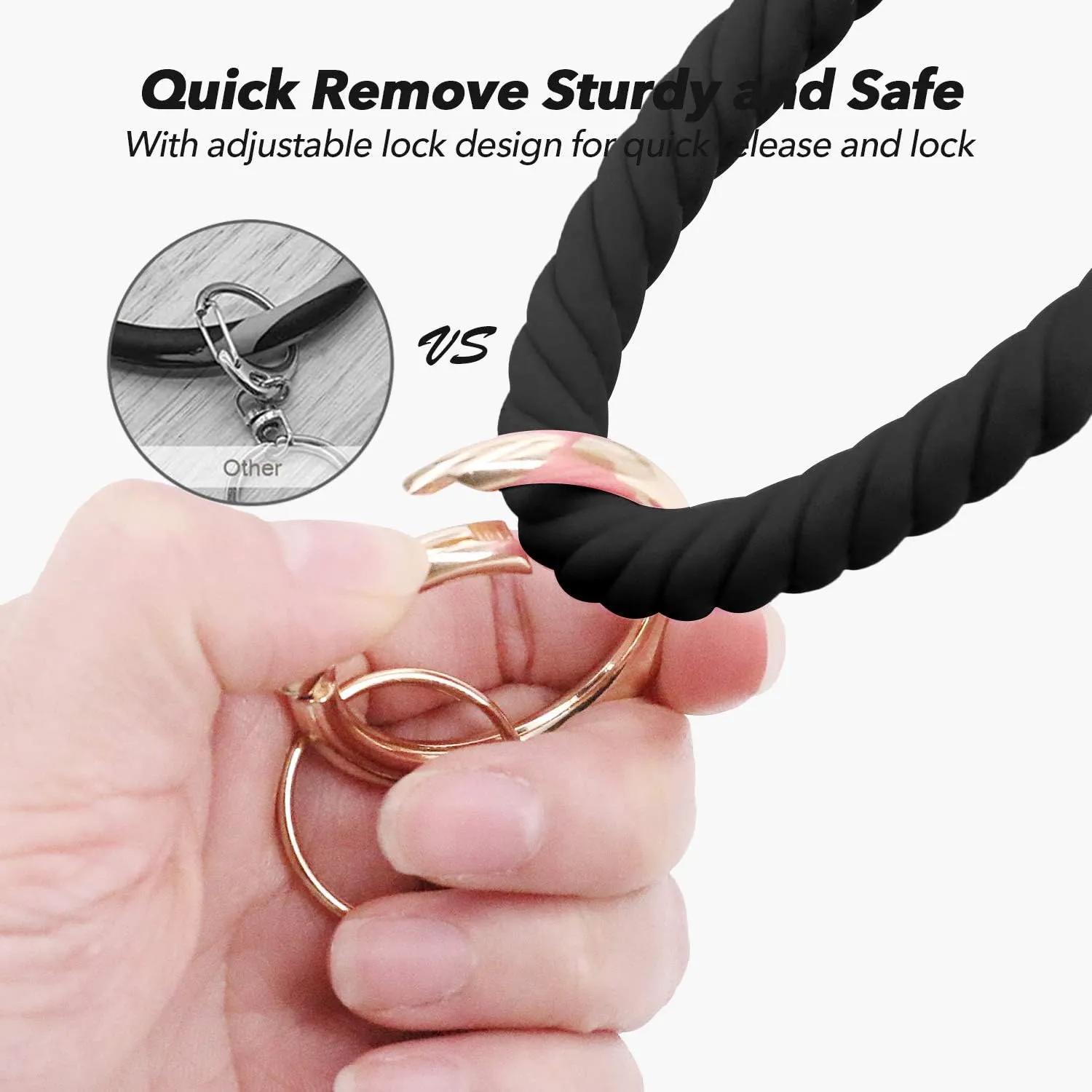 Idakekiy Key Chain, Silicon Wristlet Keychain Bangle Keyring Bracelet Holder for Women Girl