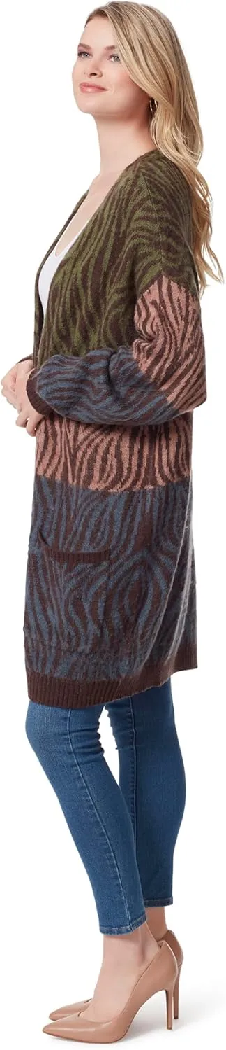 Jessica Simpson Women's Blaise Jacquard Cardigan Sweater with Patch Pockets Standard