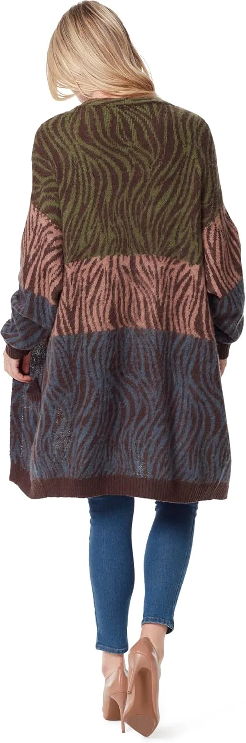 Jessica Simpson Women's Blaise Jacquard Cardigan Sweater with Patch Pockets Standard