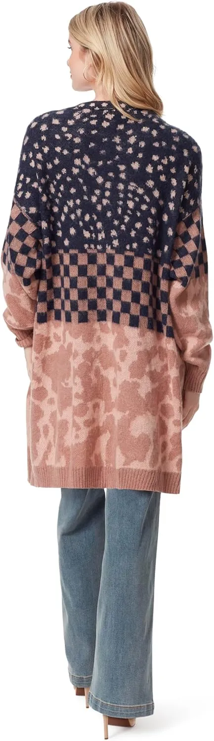 Jessica Simpson Women's Blaise Jacquard Cardigan Sweater with Patch Pockets Standard