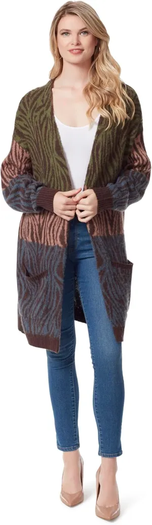 Jessica Simpson Women's Blaise Jacquard Cardigan Sweater with Patch Pockets Standard