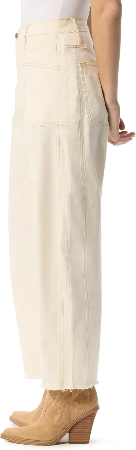 Jessica Simpson Women's Relaxed Barrel Zip Front Wide Leg Ankle Standard