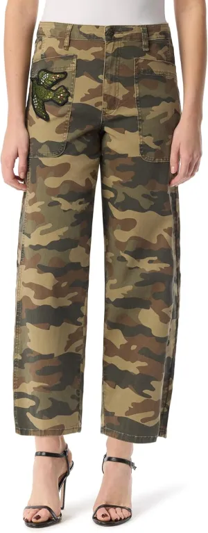 Jessica Simpson Women's Relaxed Barrel Zip Front Wide Leg Ankle Standard