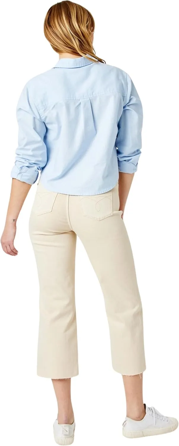 Judy Blue Women's High-Rise Garment Dyed Cropped Wide Leg Jeans