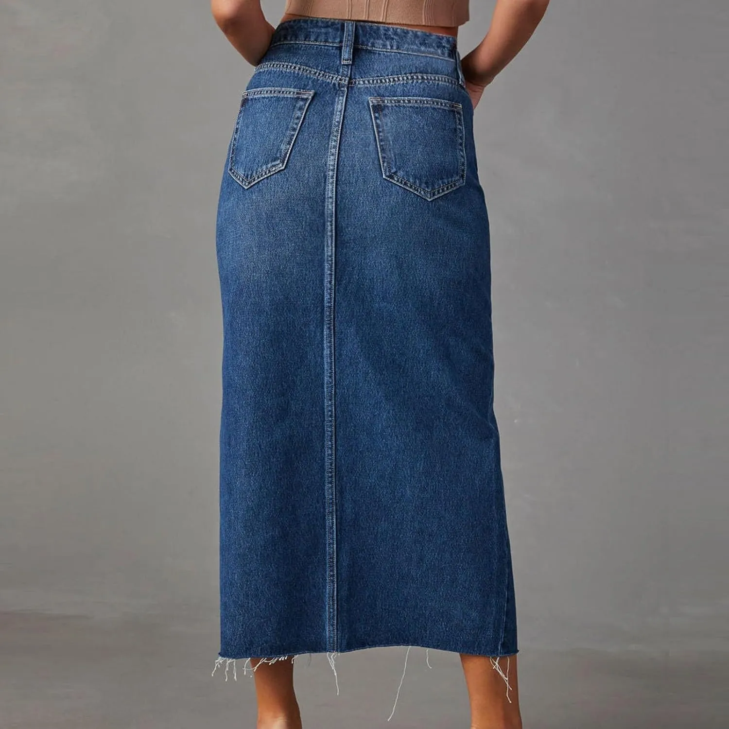 Juniors Skirt for Women Denim Maxi Long Western Slit Plain Skorts 2025