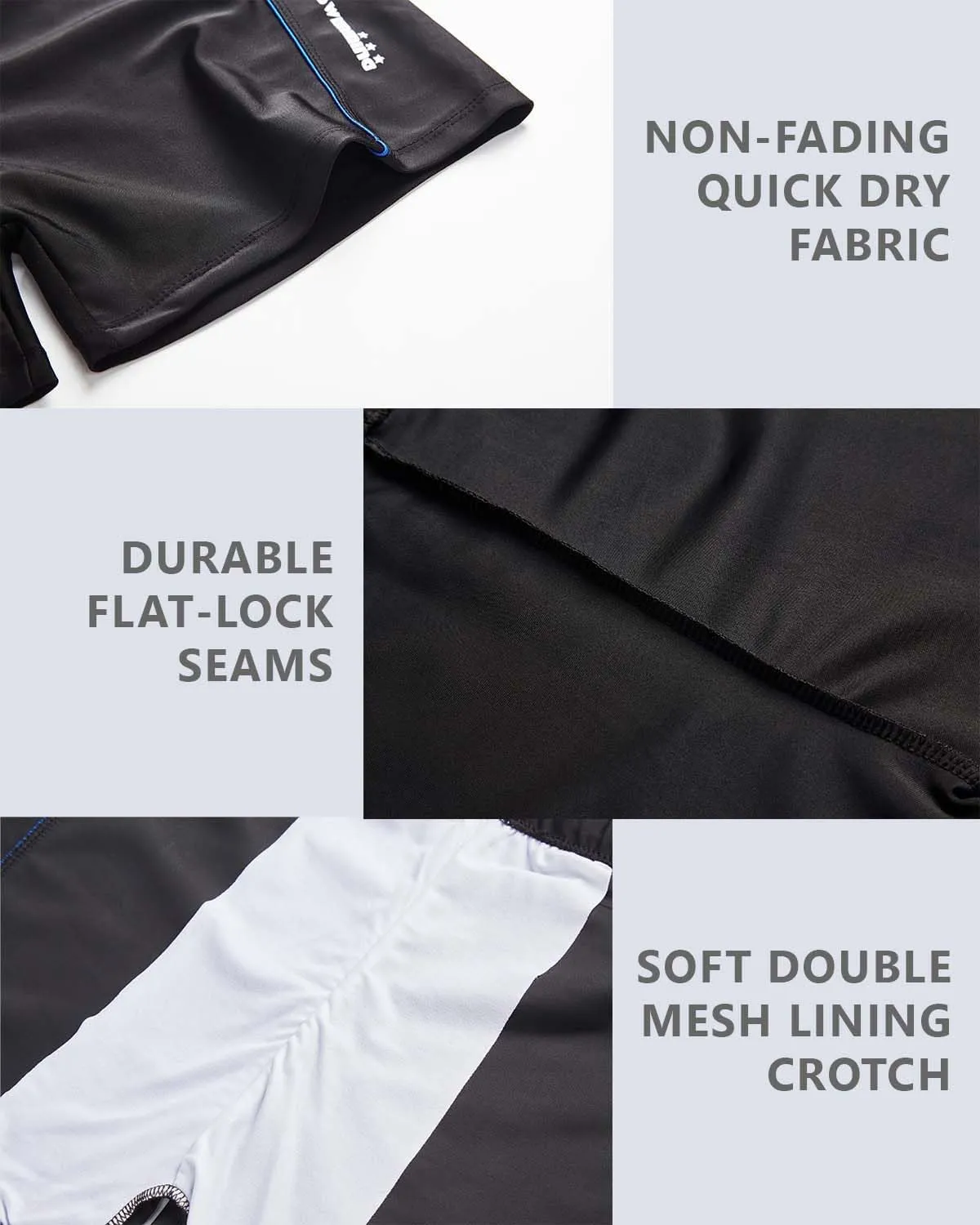 KANAV 4 Pack Men's Athletic Swim Jammers Quick Dry Square Leg Swim Briefs Competitive Swimsuit