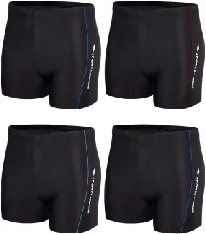 KANAV 4 Pack Men's Athletic Swim Jammers Quick Dry Square Leg Swim Briefs Competitive Swimsuit