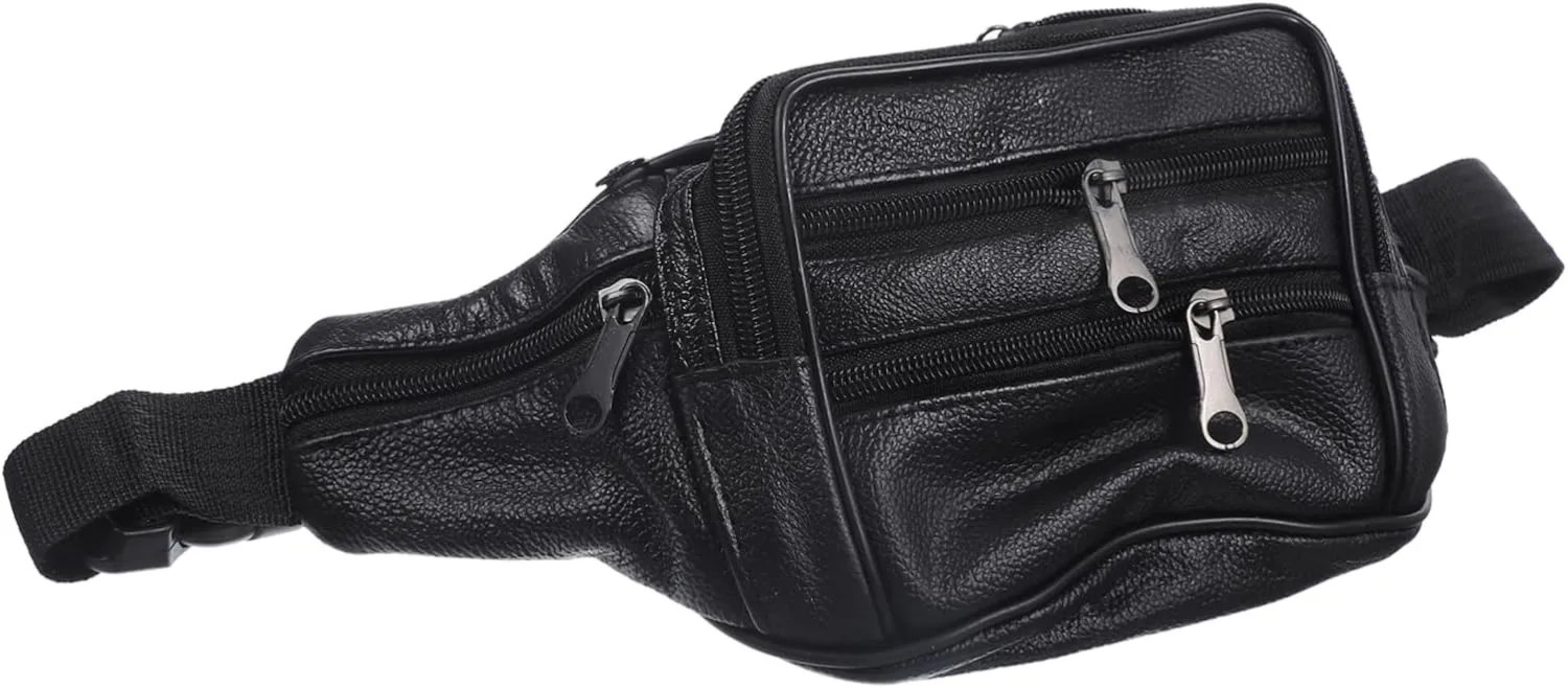 KESYOO Men's Leather Fanny Pack - Waist Bag for Travel and Daily Use - for Outdoor Activities Versatile and Durable Design Ideal for Hands Convenience
