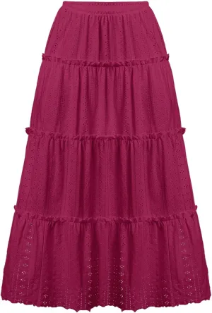 Keyhole Plain for Juniors Maxi Long Loose Fit Skirt Women 2025 Fashion Y2K