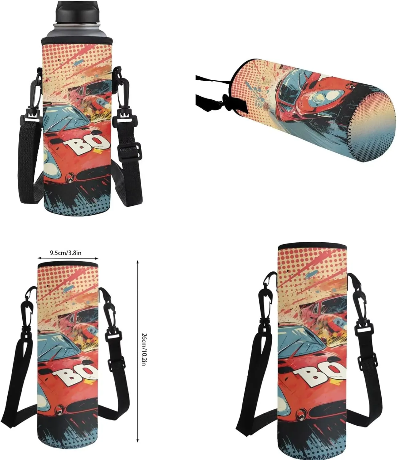 Kids Backpack Boys Race Car 4 Piece Versatile Kids Bookbags for Boys Ages 5 to 8 Lightweight Insulated Lunch Bag Cool Pencil Case with Letter BO