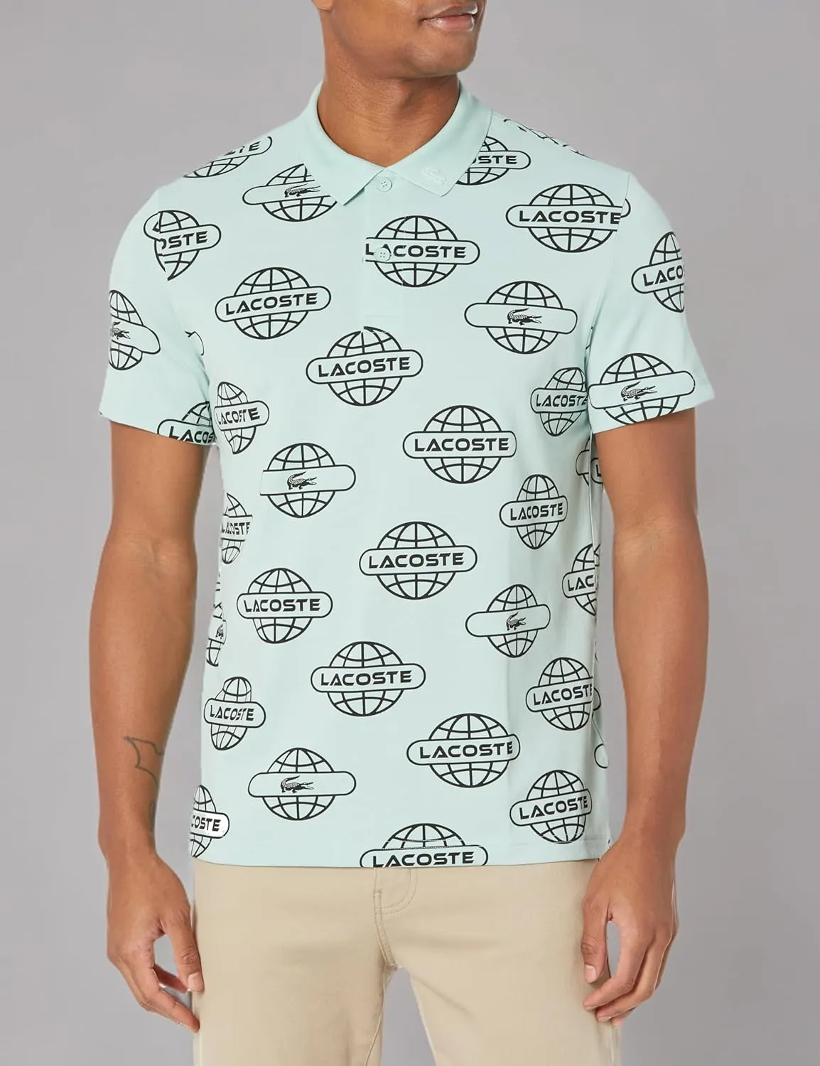 Lacoste Men's Globe Print Lacoste Movement Polo