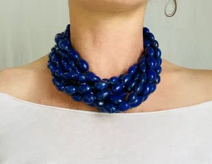 Lapis Multi-Strand Necklace.