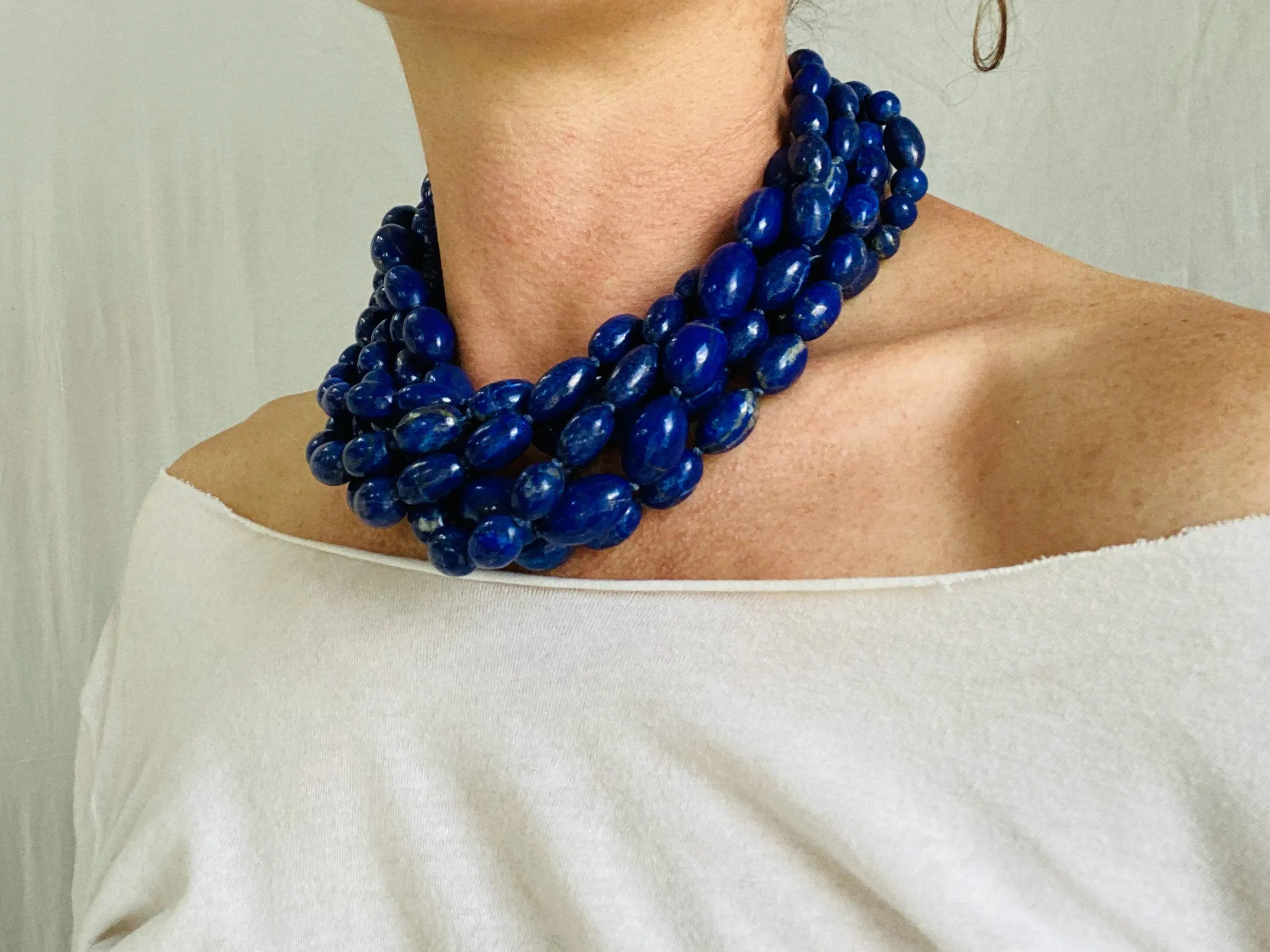 Lapis Multi-Strand Necklace.